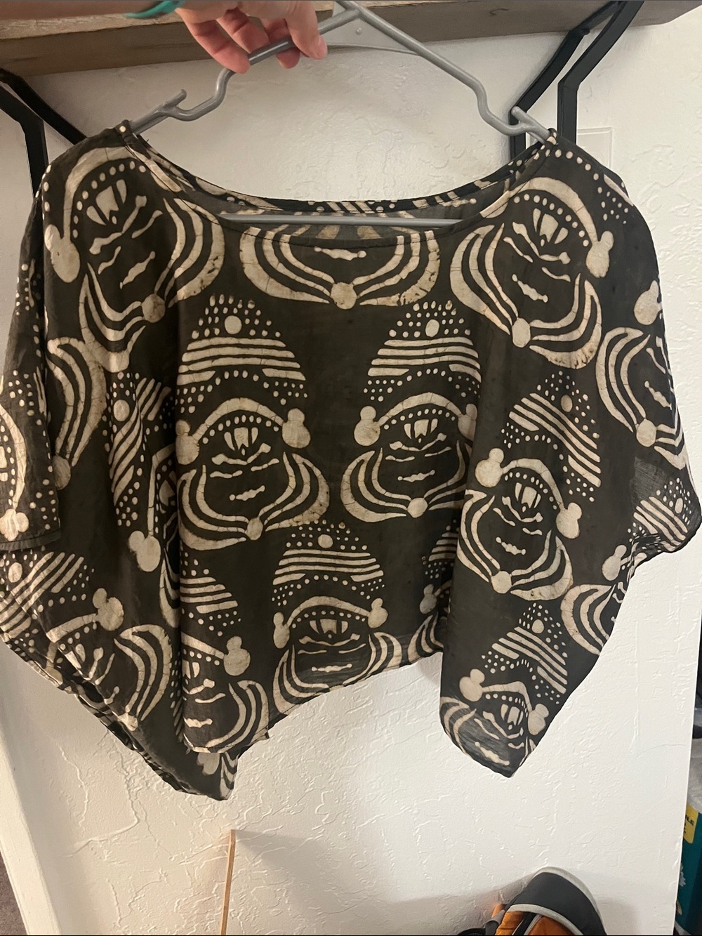 Silk cotton blend batik blouse